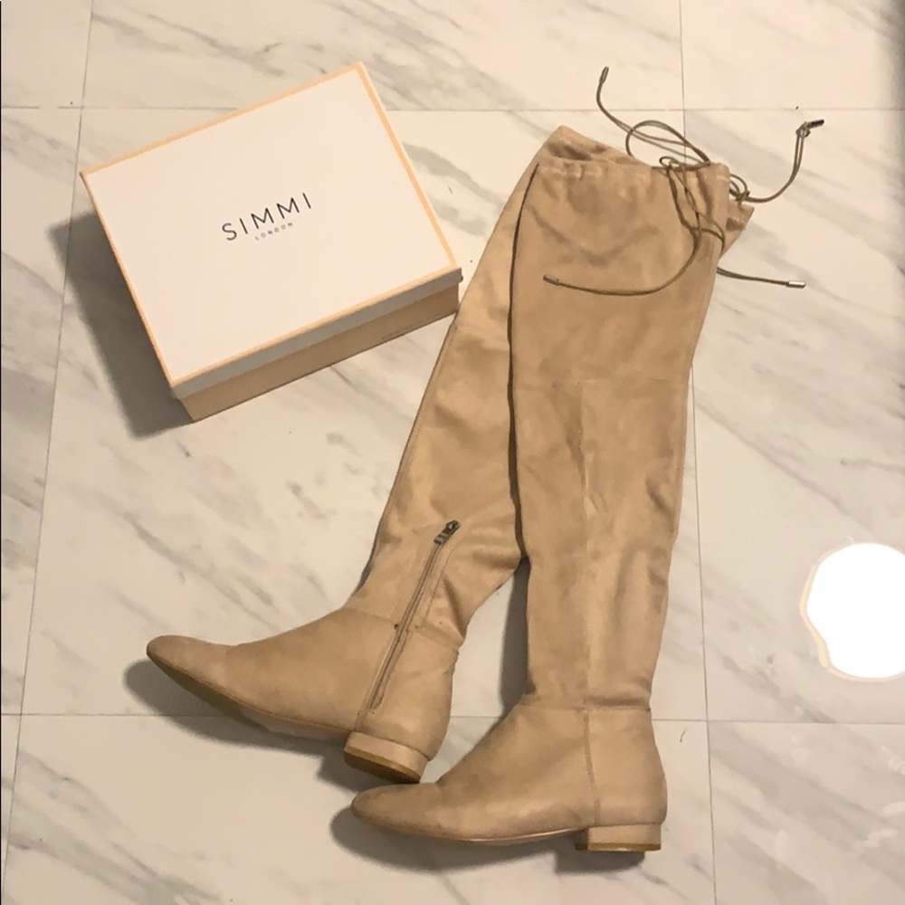 Over the Knee Beige Boots